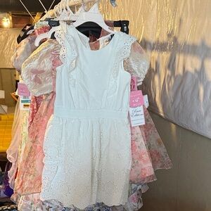 Rare Editions White Eyelet Casual Dress
